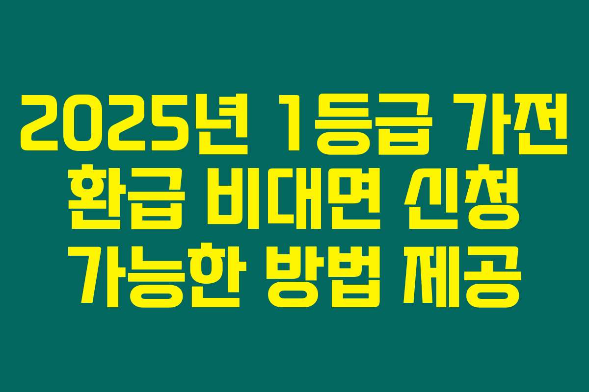 2025년 1등급 가전 환급 비대면 신청 가능한 방법 제공