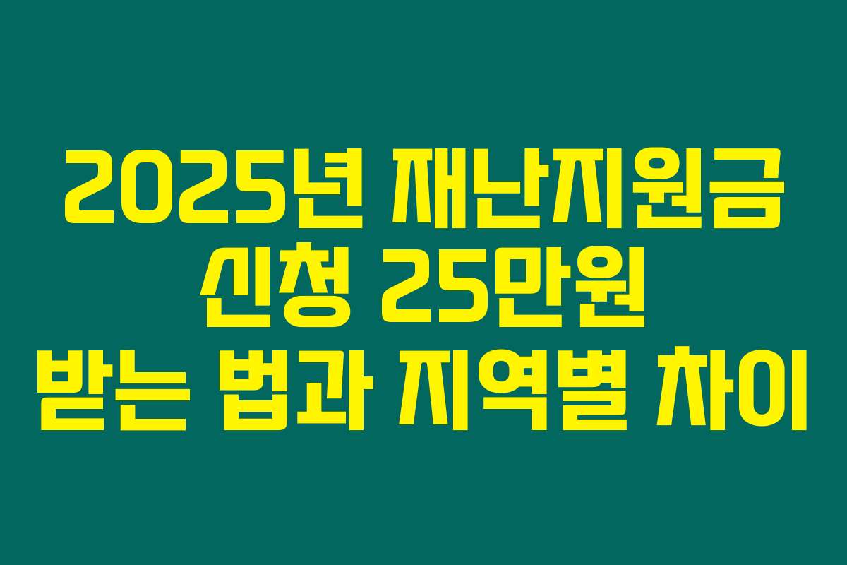 2025년 재난지원금 신청 25만원 받는 법과 지역별 차이