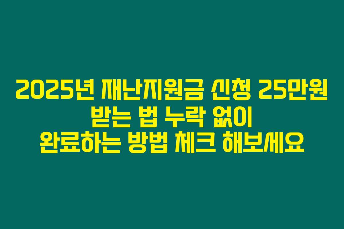 2025년 재난지원금 신청 25만원 받는 법 누락 없이 완료하는 방법 체크 해보세요