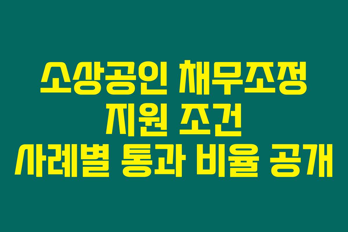 소상공인 채무조정 지원 조건 사례별 통과 비율 공개
