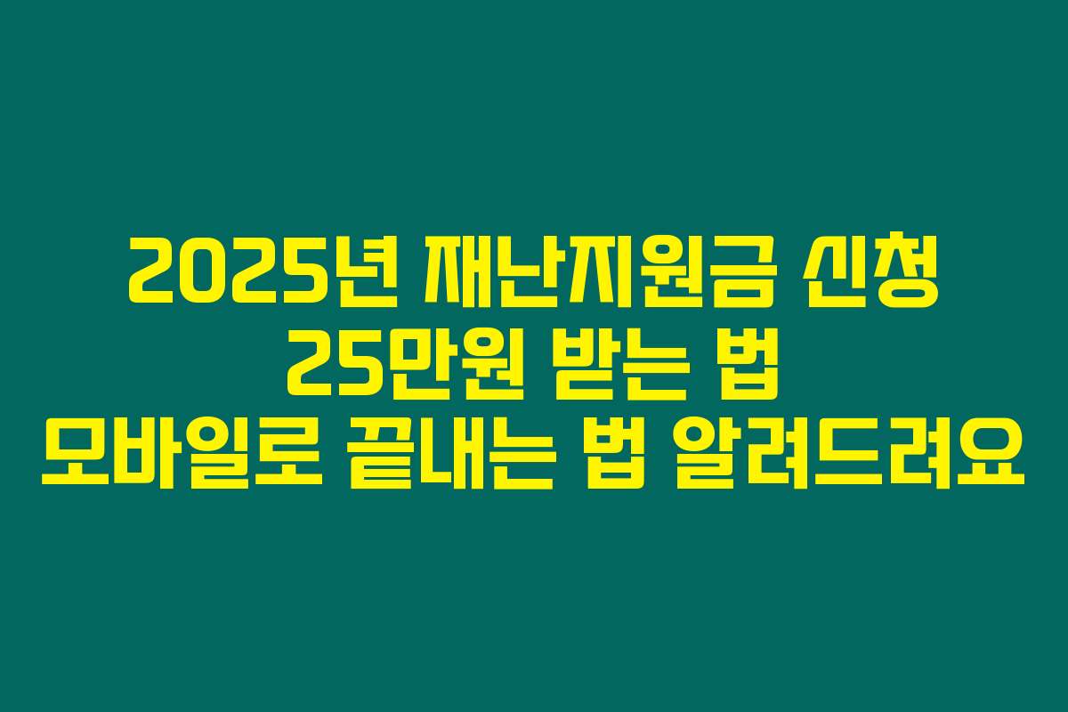 2025년 재난지원금 신청 25만원 받는 법 모바일로 끝내는 법 알려드려요