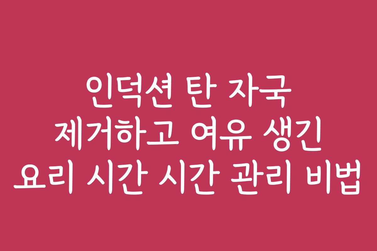 인덕션 탄 자국 제거하고 여유 생긴 요리 시간 시간 관리 비법