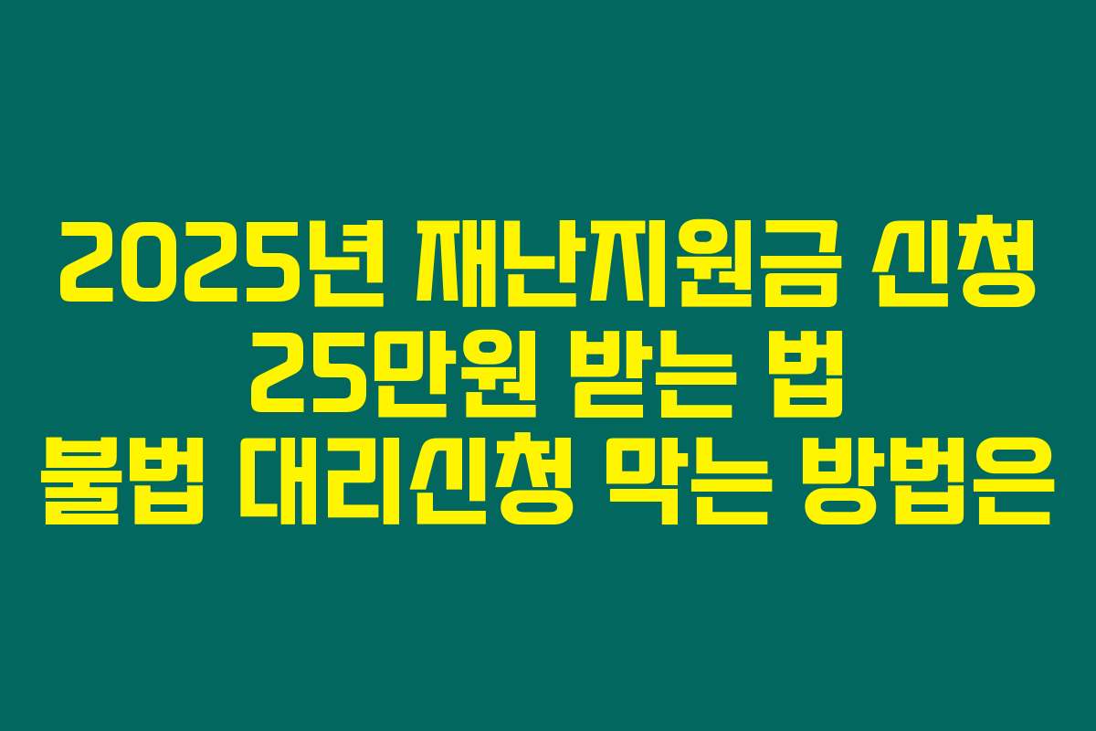2025년 재난지원금 신청 25만원 받는 법 불법 대리신청 막는 방법은