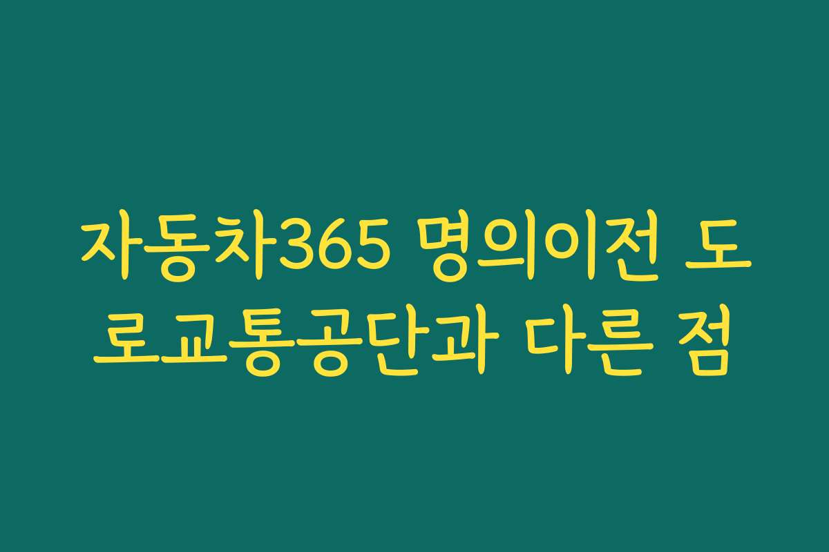 자동차365 명의이전 도로교통공단과 다른 점 자동차365 명의이전 도로교통공단과 다른 점
