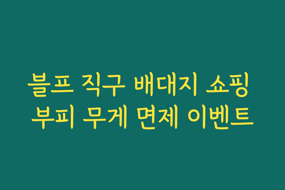 블프 직구 배대지 쇼핑 부피 무게 면제 이벤트