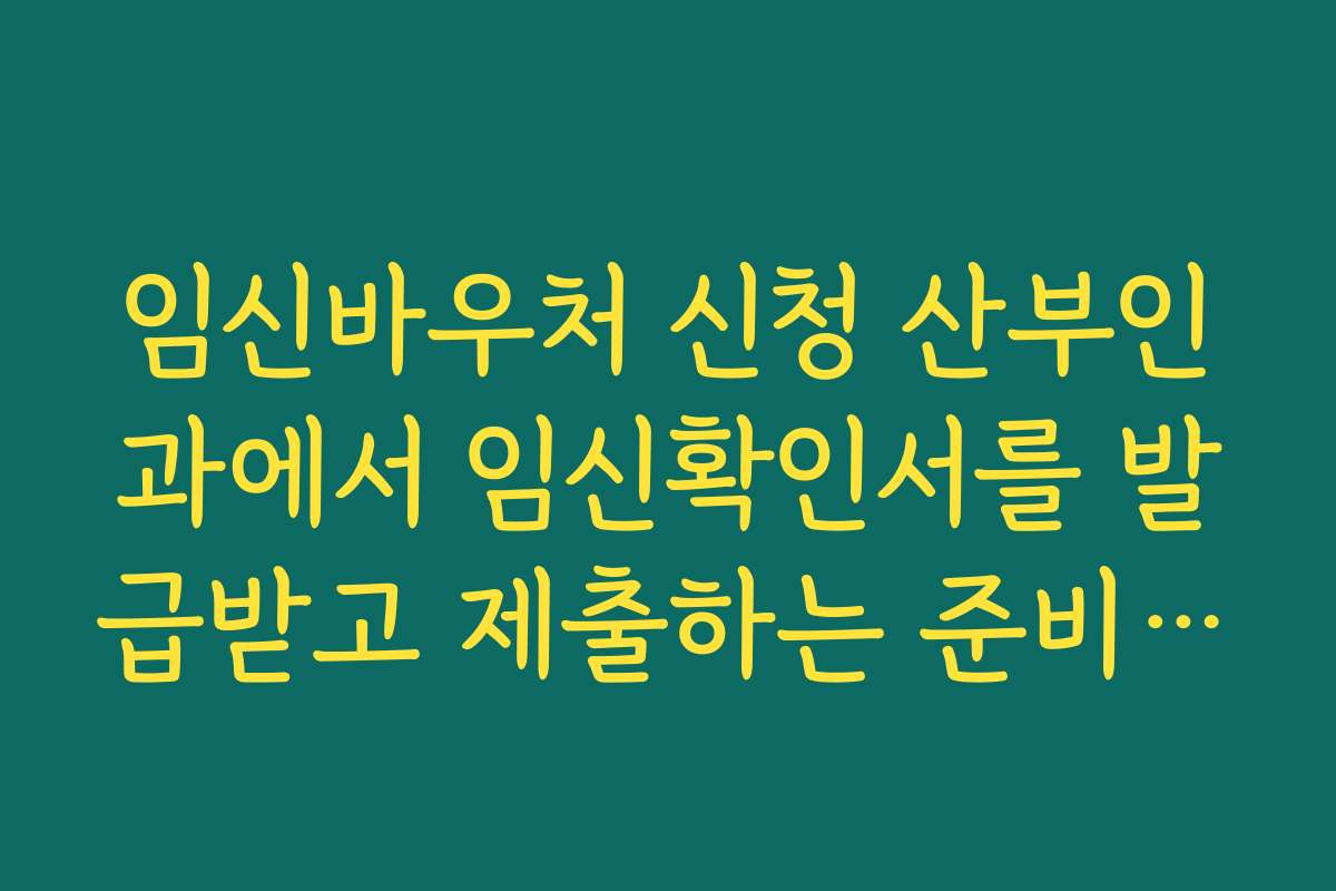 임신바우처 신청 산부인과에서 임신확인서를 발급받고 제출하는 준비 서류 체크리스트