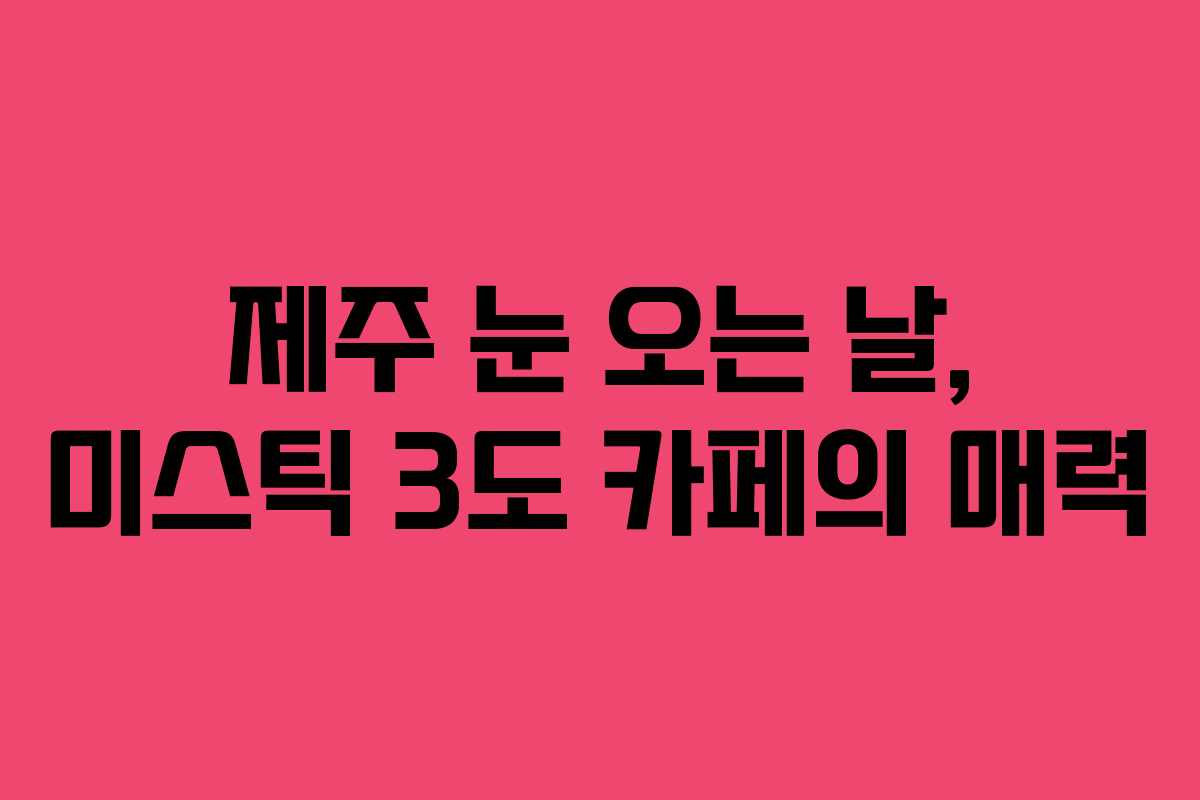 제주 눈 오는 날, 미스틱 3도 카페의 매력
