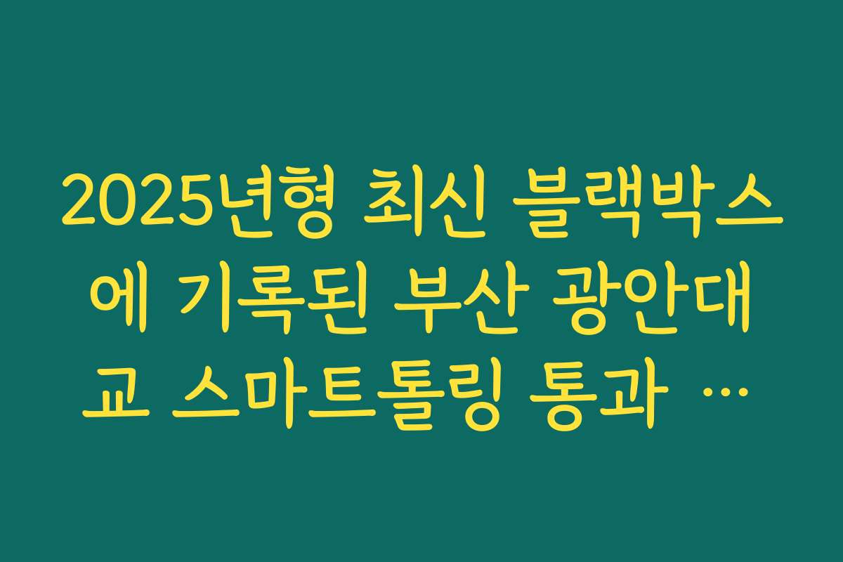 2025년형 최신 블랙박스에 기록된 부산 광안대교 스마트톨링 통과 영상