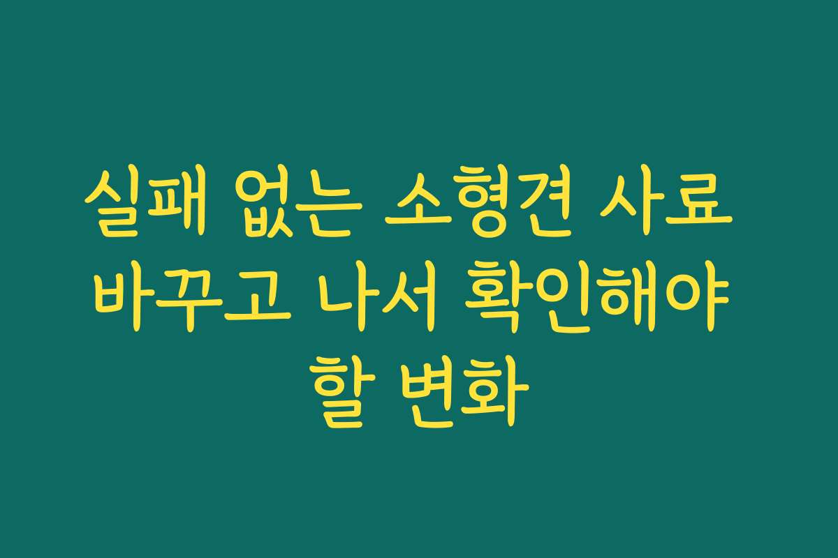 실패 없는 소형견 사료 바꾸고 나서 확인해야 할 변화