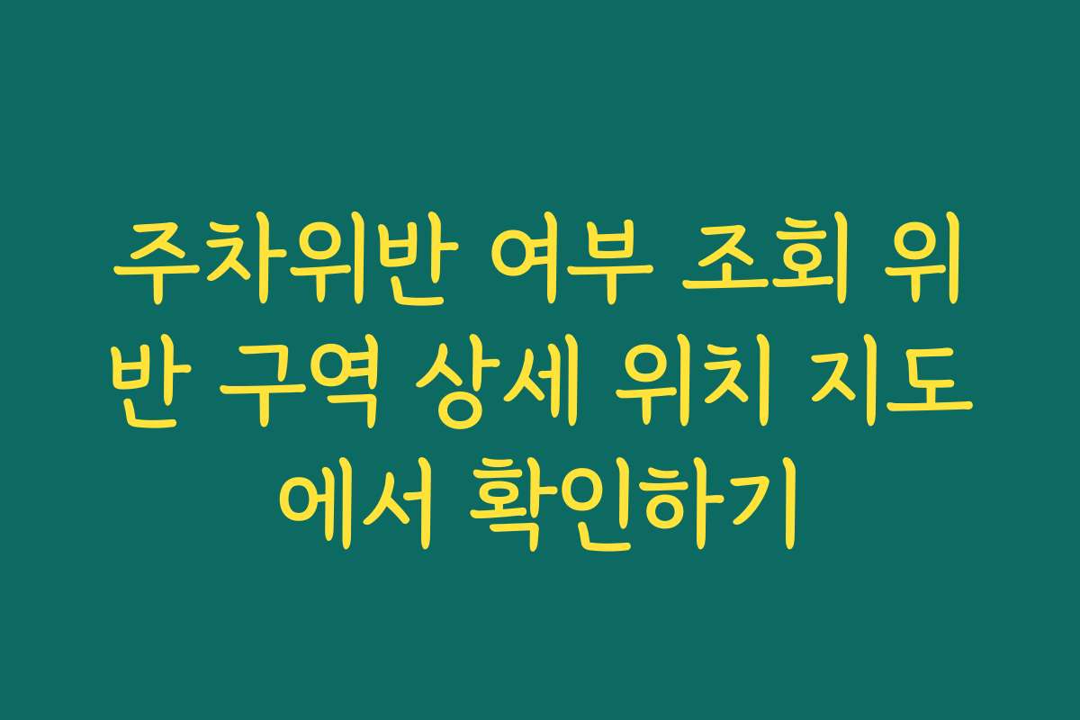 주차위반 여부 조회 위반 구역 상세 위치 지도에서 확인하기