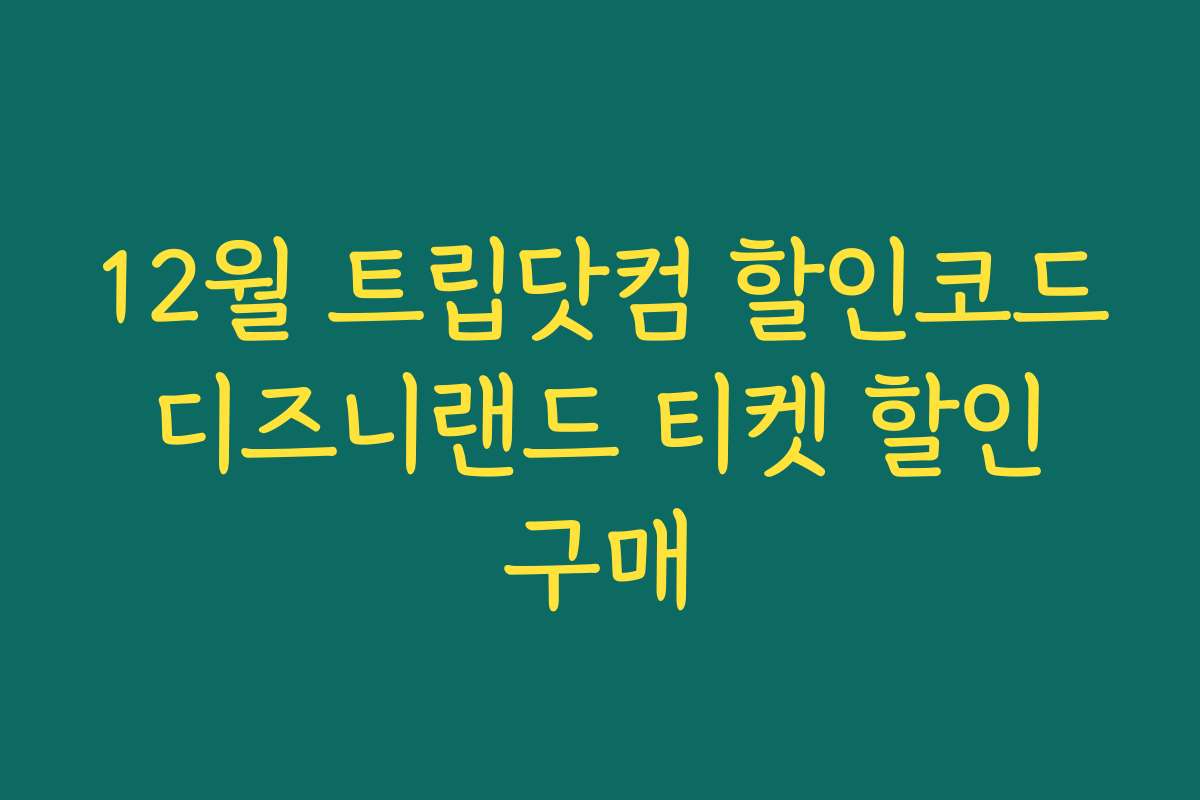 12월 트립닷컴 할인코드 디즈니랜드 티켓 할인 구매