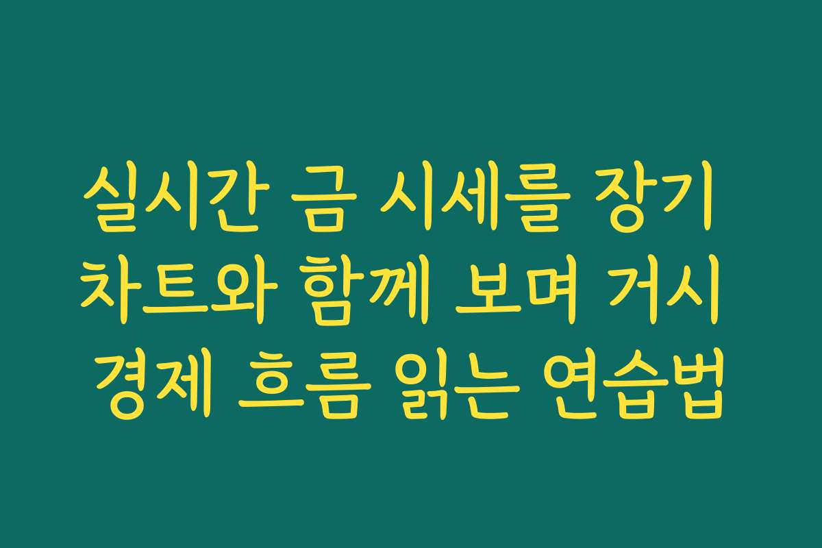 실시간 금 시세를 장기 차트와 함께 보며 거시 경제 흐름 읽는 연습법