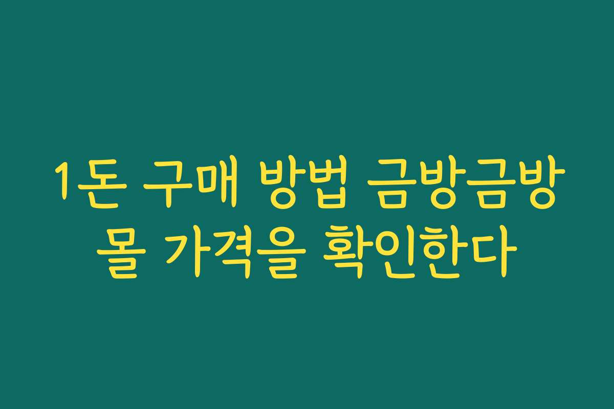 1돈 구매 방법 금방금방몰 가격을 확인한다