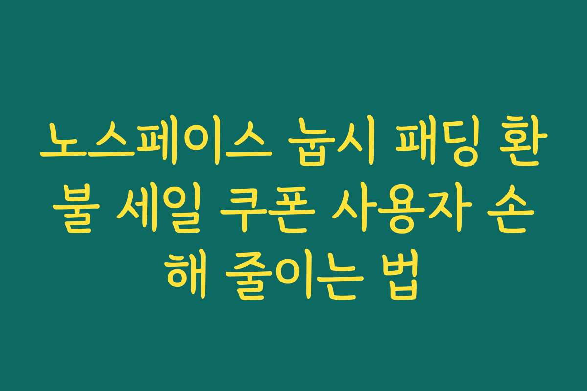 노스페이스 눕시 패딩 환불 세일 쿠폰 사용자 손해 줄이는 법