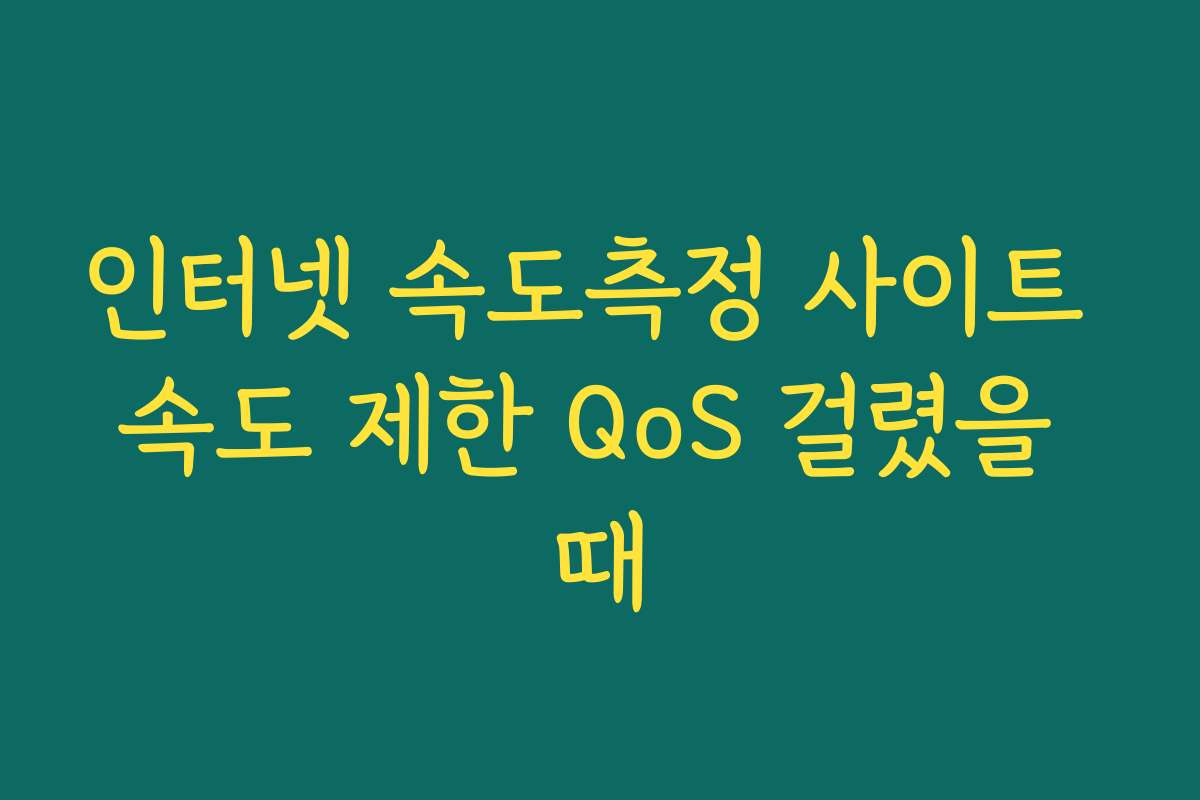 인터넷 속도측정 사이트 속도 제한 QoS 걸렸을 때