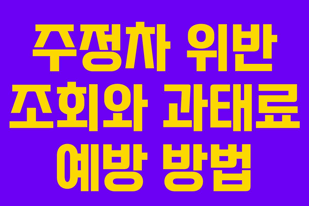 주정차 위반 조회와 과태료 예방 방법