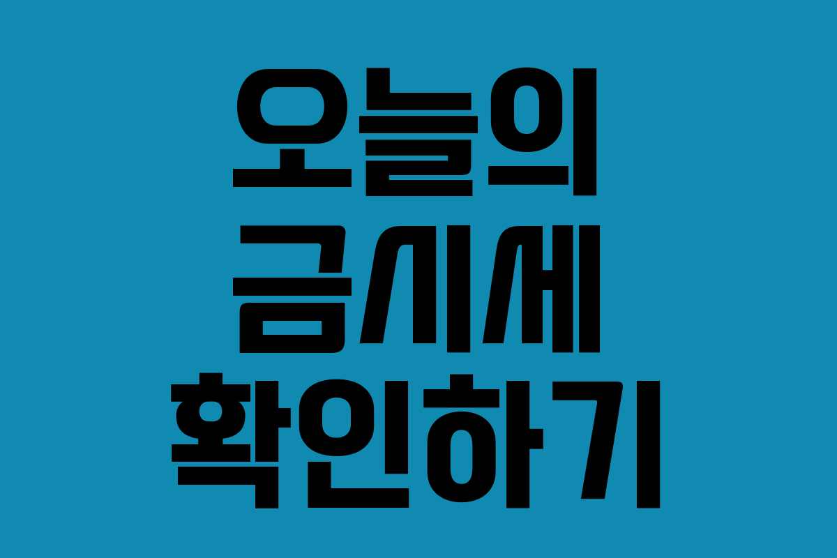 오늘의 금시세 확인하기