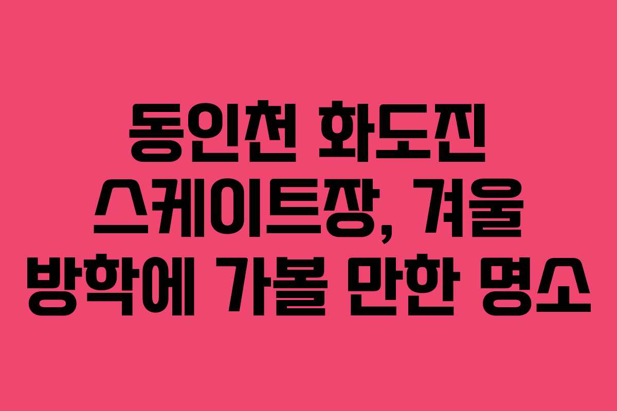 동인천 화도진 스케이트장, 겨울 방학에 가볼 만한 명소