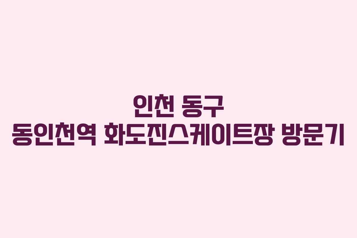 인천 동구 동인천역 화도진스케이트장 방문기