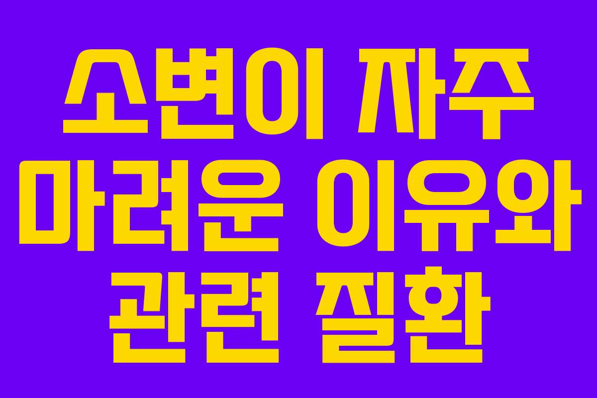 소변이 자주 마려운 이유와 관련 질환