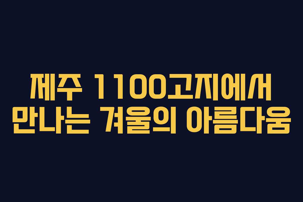 제주 1100고지에서 만나는 겨울의 아름다움