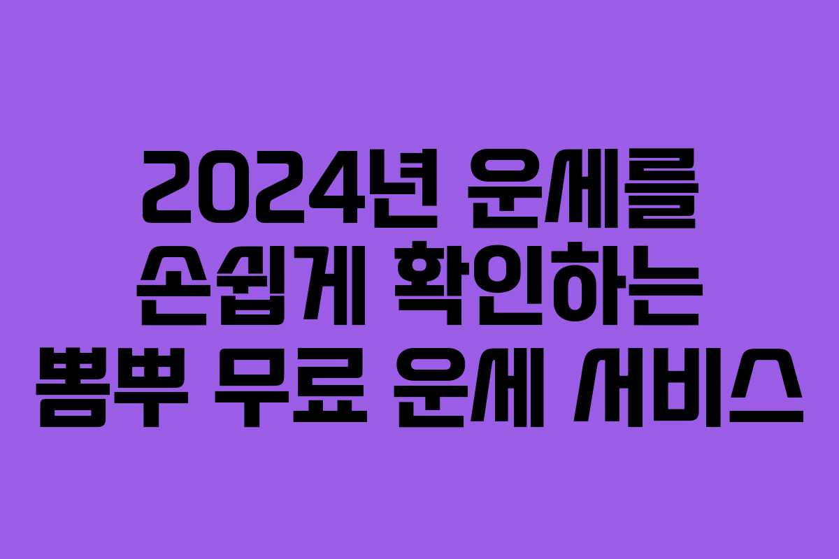 2024년 운세를 손쉽게 확인하는 뽐뿌 무료 운세 서비스