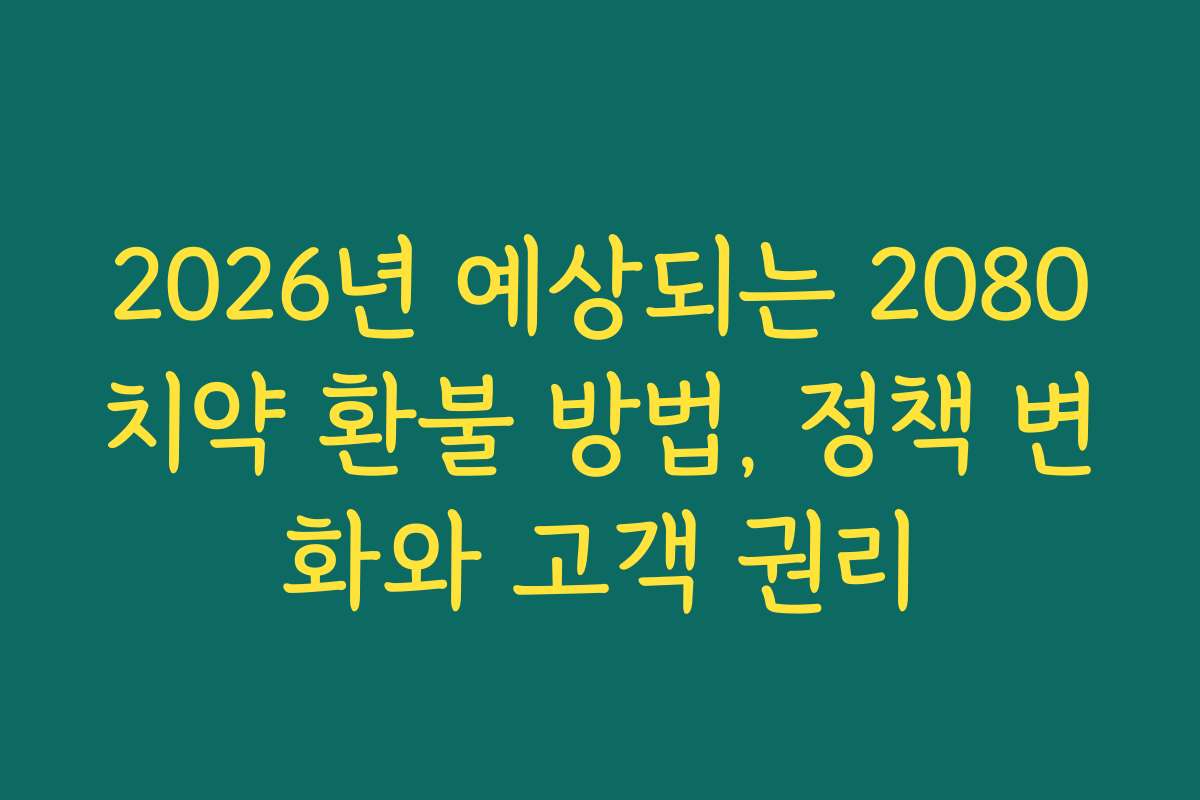 2026년 예상되는 2080치약 환불 방법, 정책 변화와 고객 권리
