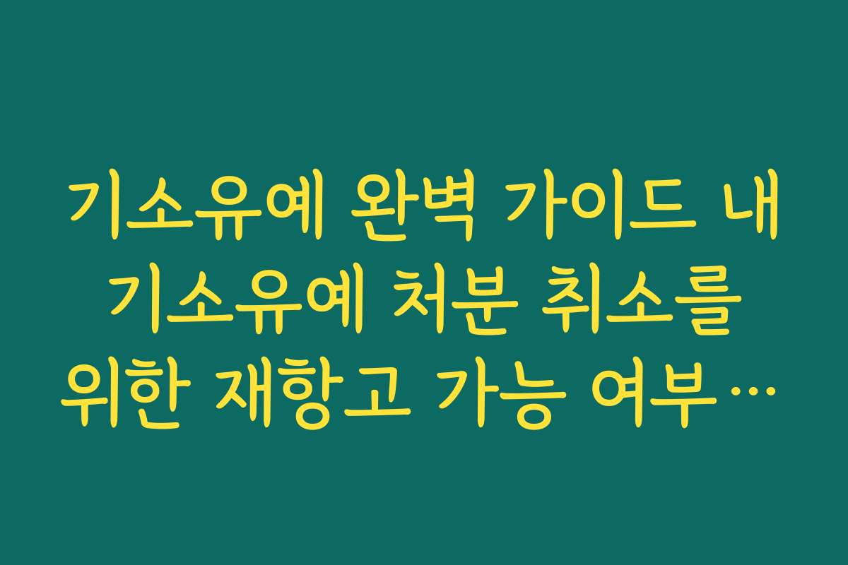 기소유예 완벽 가이드 내 기소유예 처분 취소를 위한 재항고 가능 여부 확인