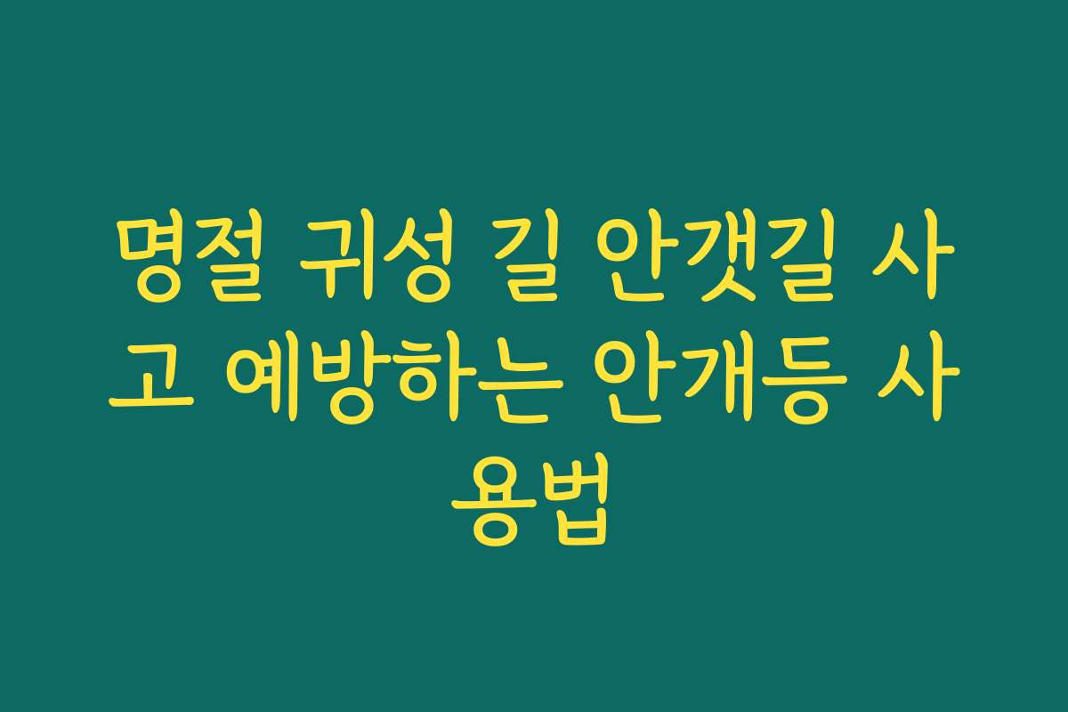 명절 귀성 길 안갯길 사고 예방하는 안개등 사용법