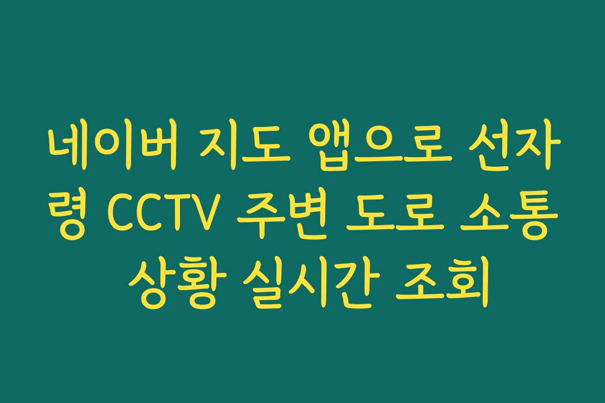네이버 지도 앱으로 선자령 CCTV 주변 도로 소통 상황 실시간 조회