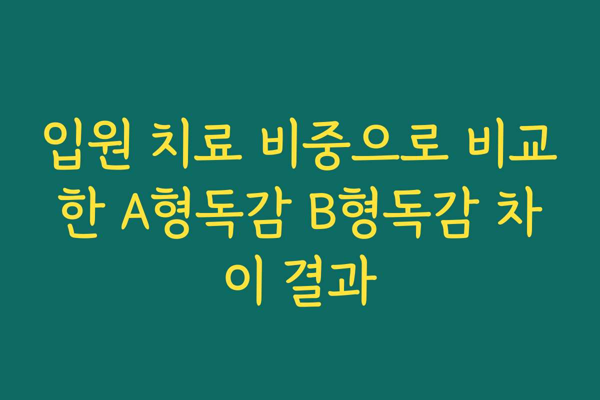 입원 치료 비중으로 비교한 A형독감 B형독감 차이 결과
