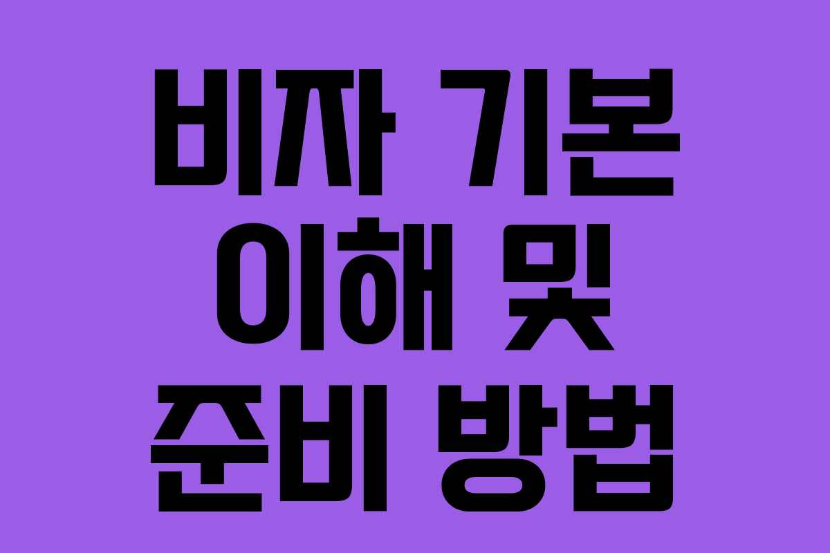 비자 기본 이해 및 준비 방법