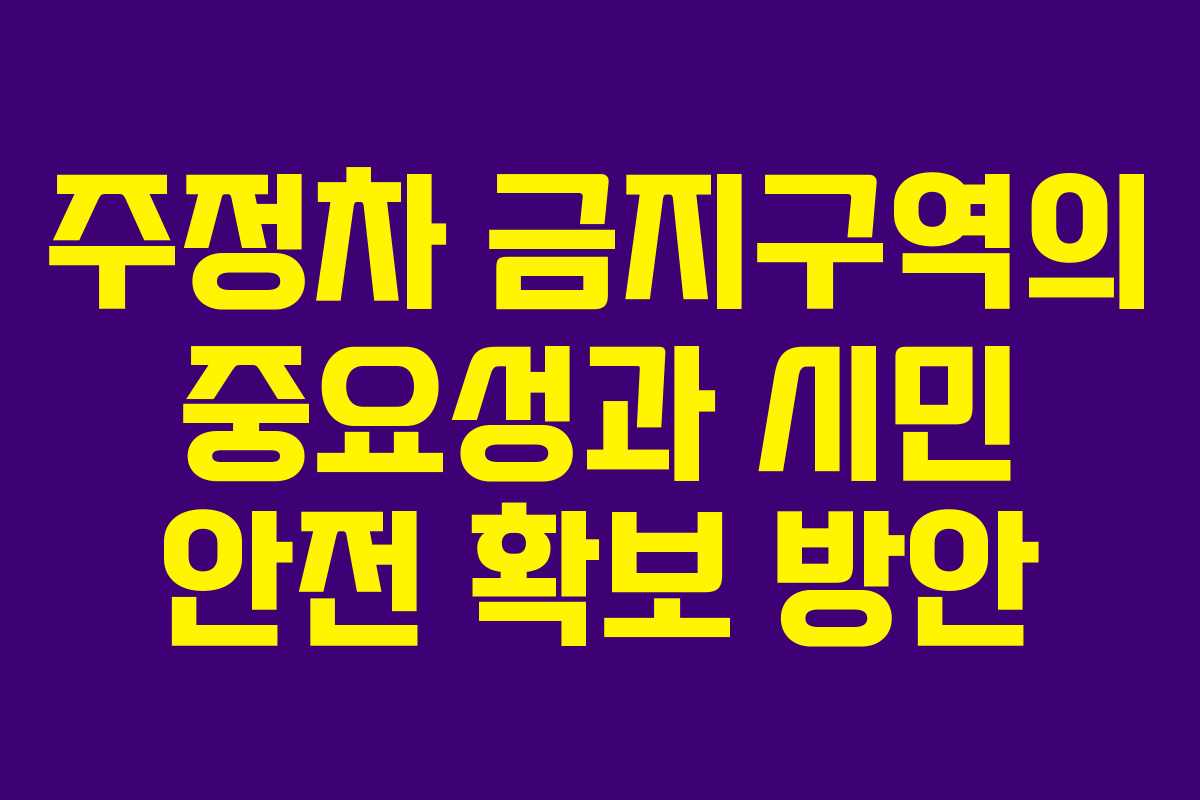주정차 금지구역의 중요성과 시민 안전 확보 방안