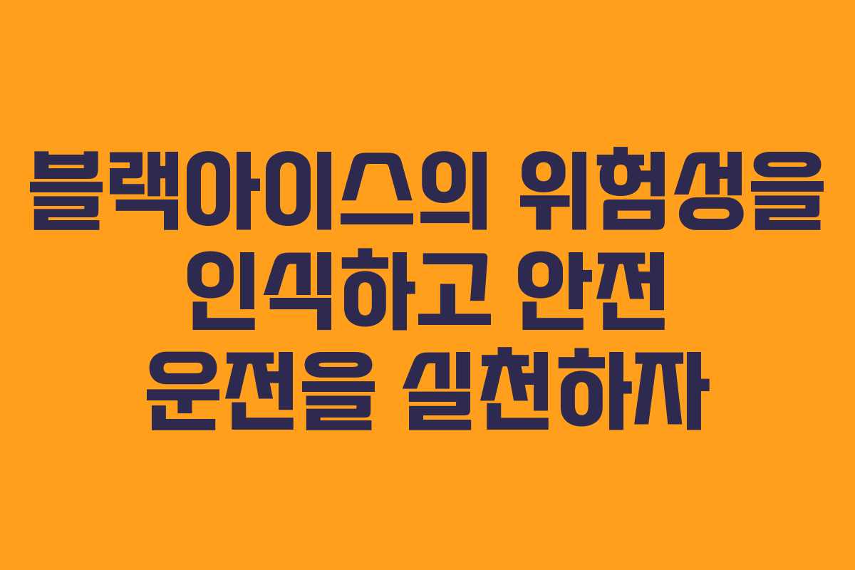 블랙아이스의 위험성을 인식하고 안전 운전을 실천하자
