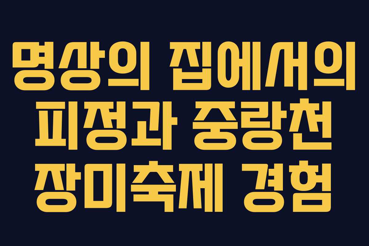 명상의 집에서의 피정과 중랑천 장미축제 경험