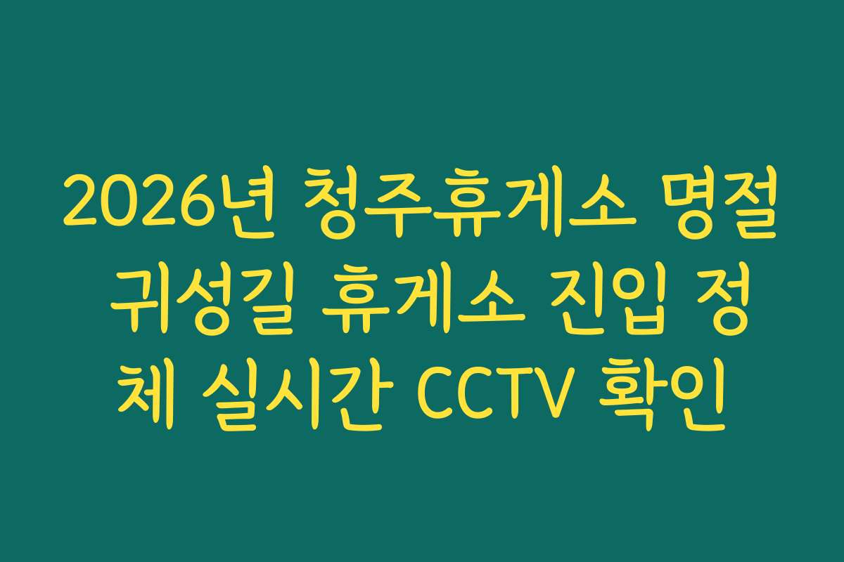 2026년 청주휴게소 명절 귀성길 휴게소 진입 정체 실시간 CCTV 확인