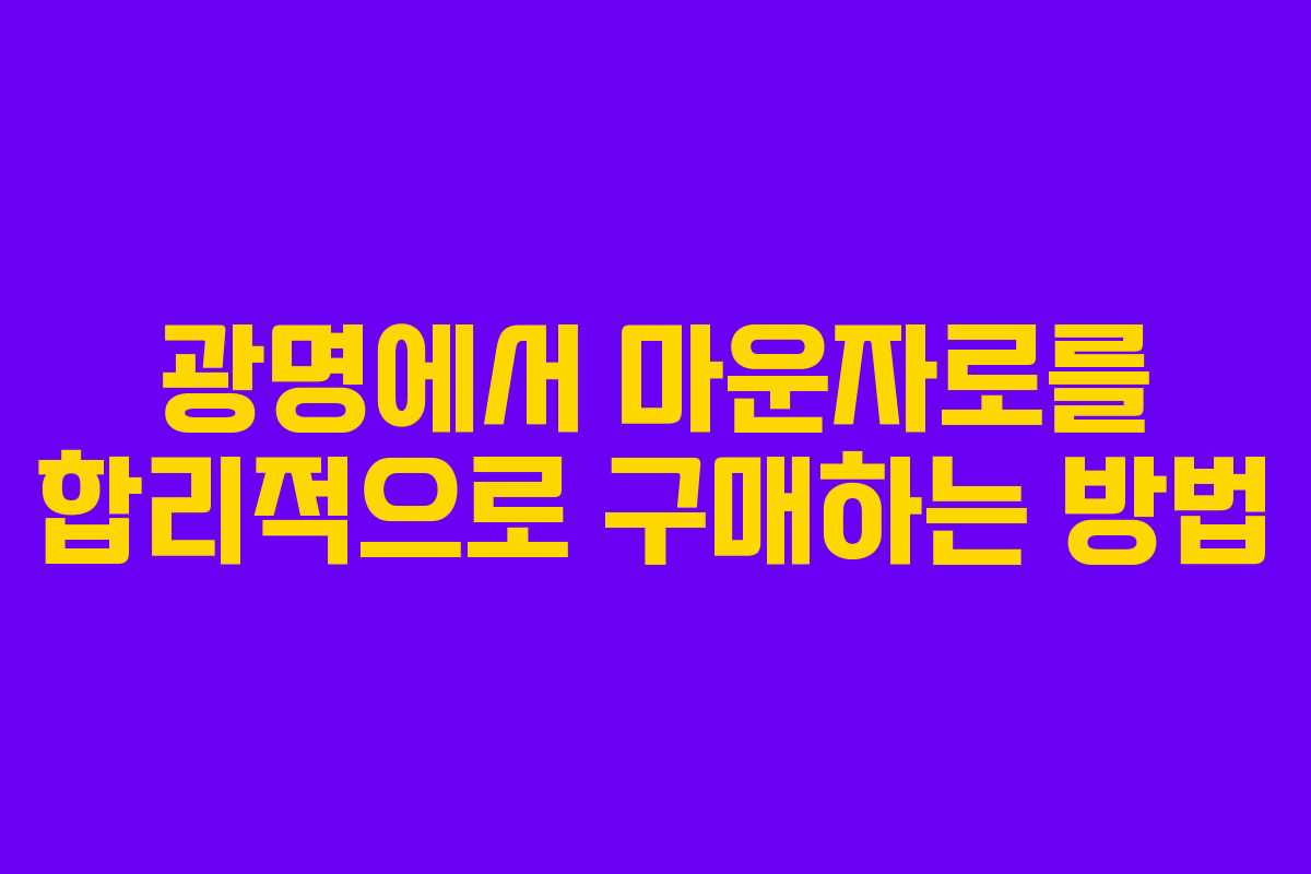 광명에서 마운자로를 합리적으로 구매하는 방법