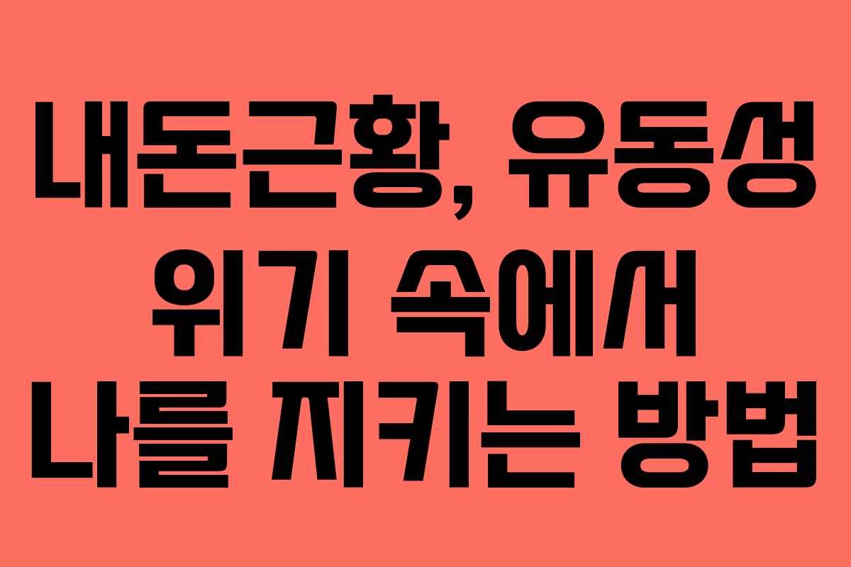 내돈근황, 유동성 위기 속에서 나를 지키는 방법
