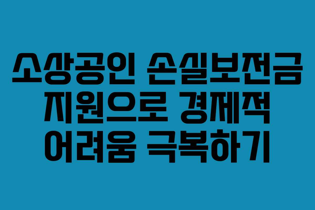 소상공인 손실보전금 지원으로 경제적 어려움 극복하기
