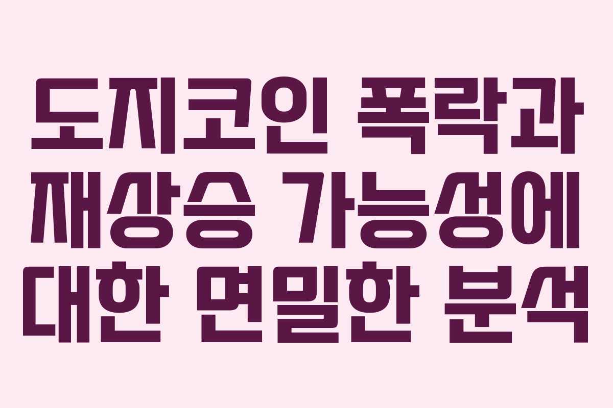 도지코인 폭락과 재상승 가능성에 대한 면밀한 분석