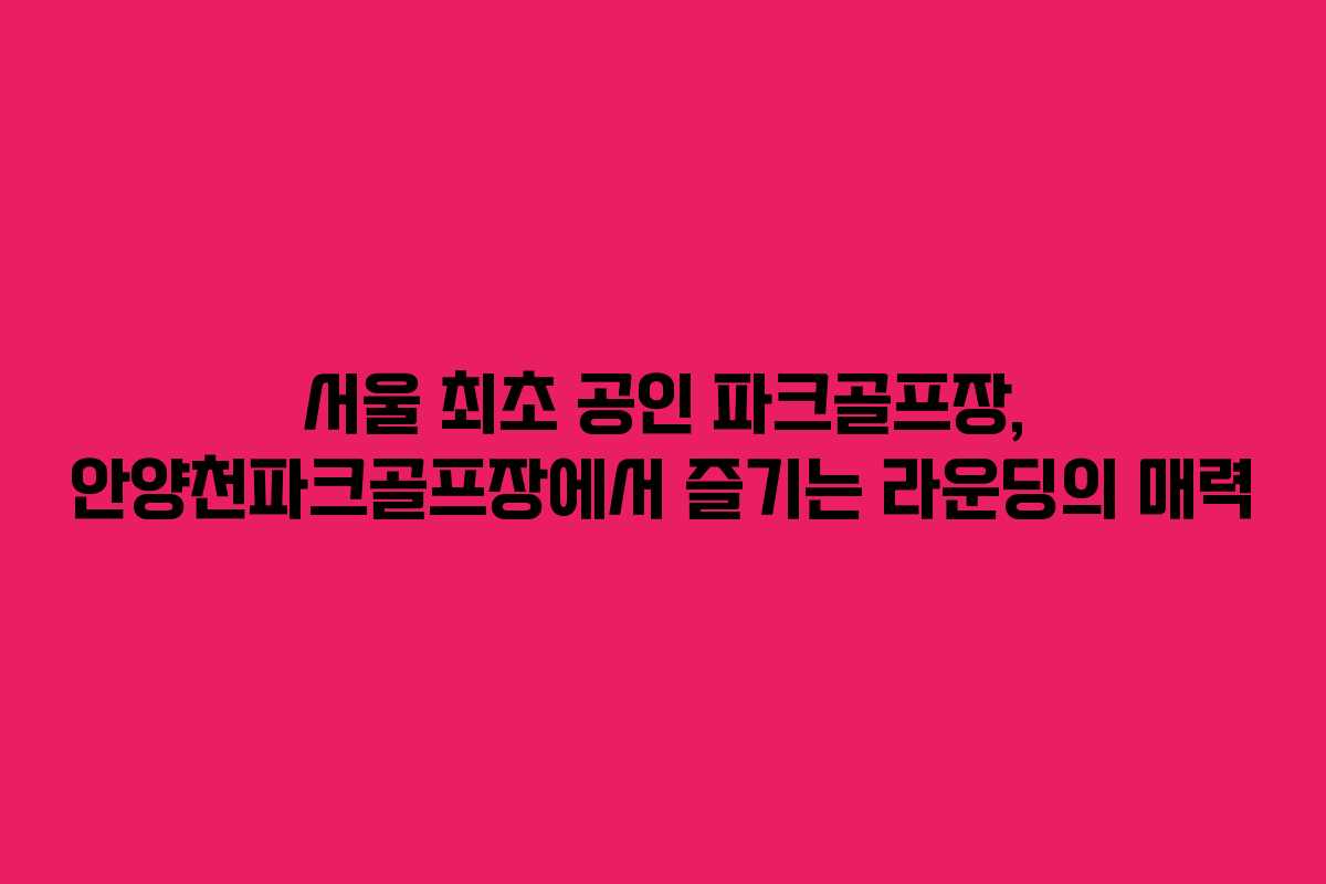 서울 최초 공인 파크골프장, 안양천파크골프장에서 즐기는 라운딩의 매력