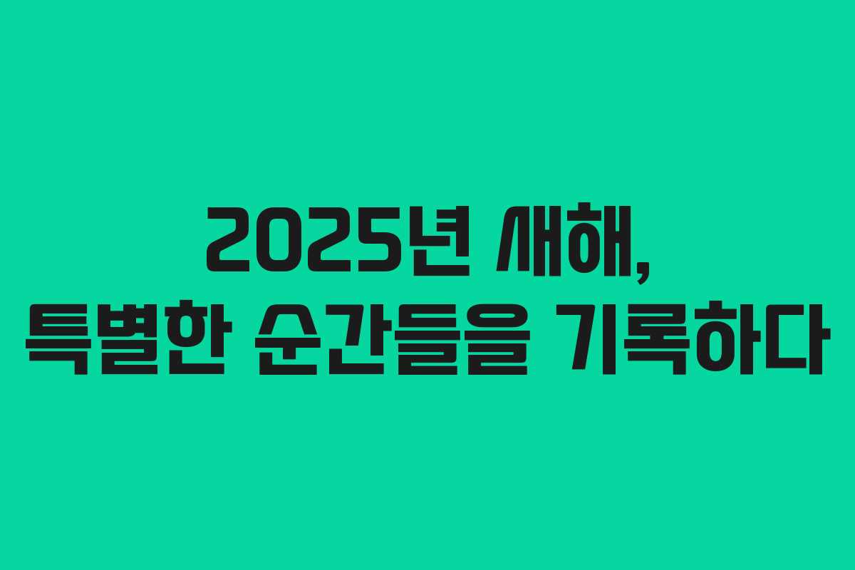 2025년 새해, 특별한 순간들을 기록하다