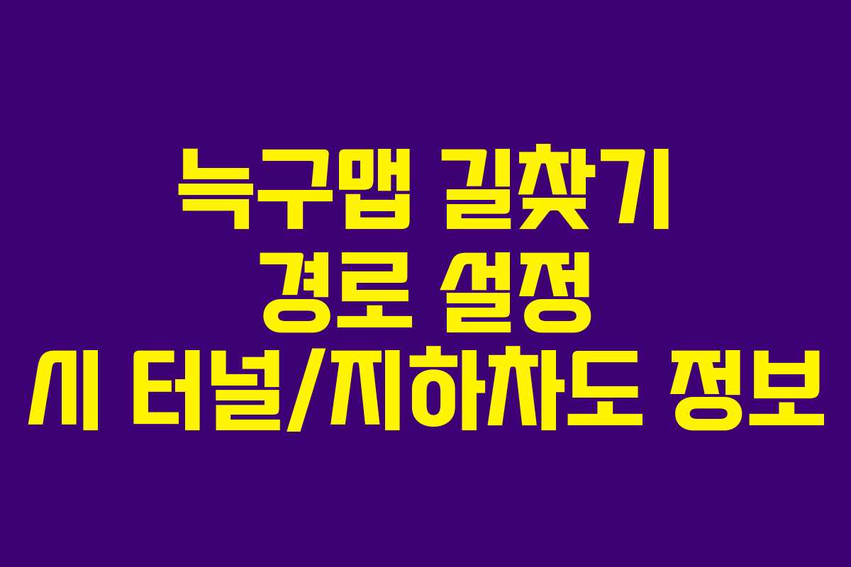 늑구맵 길찾기 경로 설정 시 터널/지하차도 정보