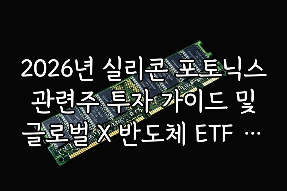 2026년 실리콘 포토닉스 관련주 투자 가이드 및 글로벌 X 반도체 ETF 비교 분석