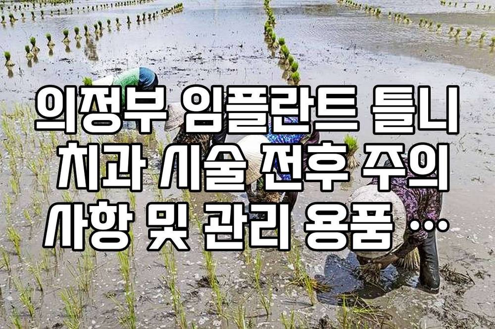 의정부 임플란트 틀니 치과 시술 전후 주의사항 및 관리 용품 구매처