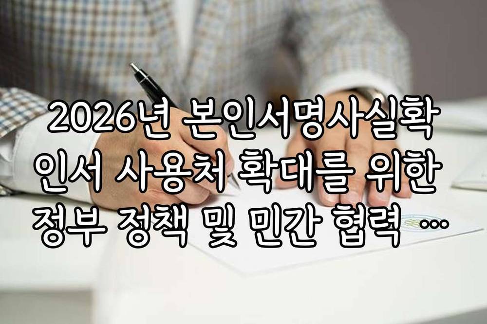 2026년 본인서명사실확인서 사용처 확대를 위한 정부 정책 및 민간 협력 현황