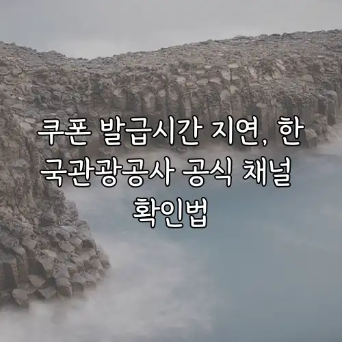 쿠폰 발급시간 지연, 한국관광공사 공식 채널 확인법