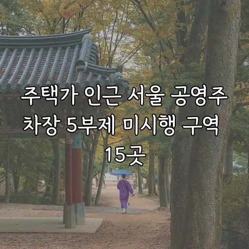 주택가 인근 서울 공영주차장 5부제 미시행 구역 15곳