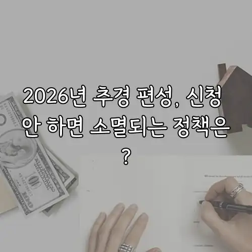 2026년 추경 편성, 신청 안 하면 소멸되는 정책은?