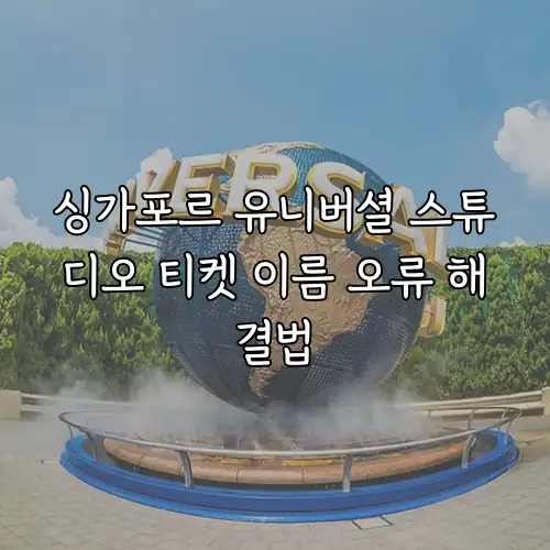 싱가포르 유니버셜 스튜디오 티켓 이름 오류 해결법